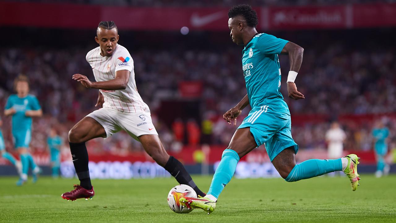 Jules Koundé pendant le match entre Sevilla et Real Madrid.