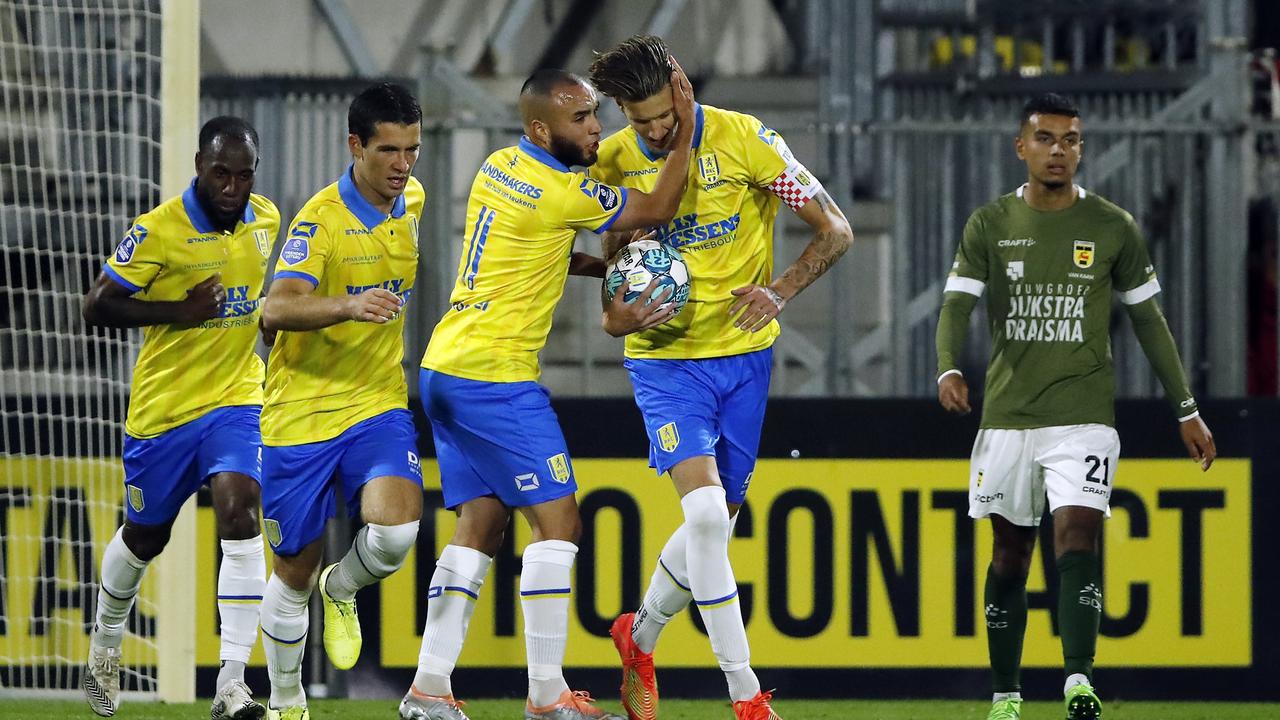 Joie au RKC Waalwijk après le penalty exploité de Michiel Kramer.