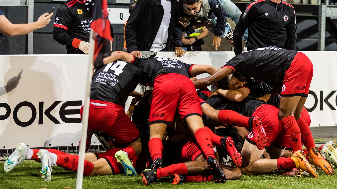 La joie d'Excelsior après le but gagnant.
