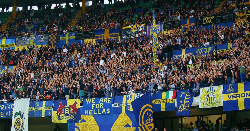 Les fans de l'Hellas Verona. Verona vs. Lazio : la composition.
