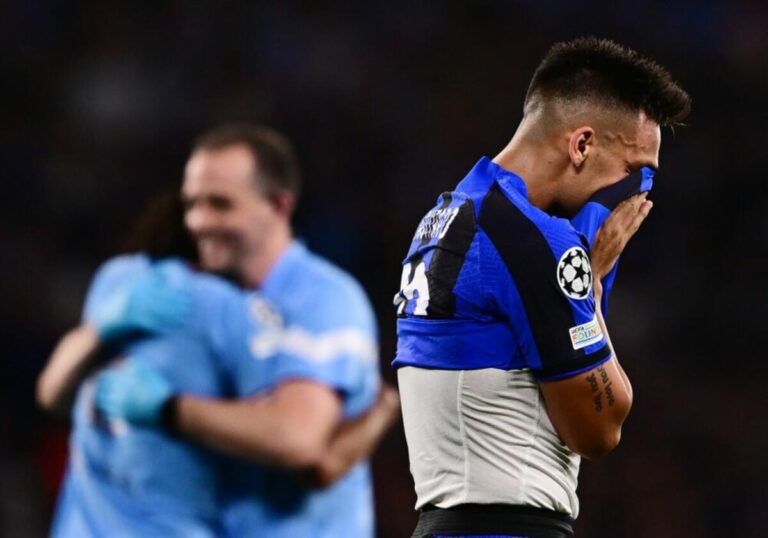 Lautaro Martinez pleure
